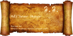 Hübner Hunor névjegykártya